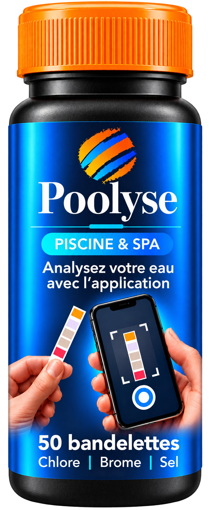 Flacon bleu de bandelettes Poolyse